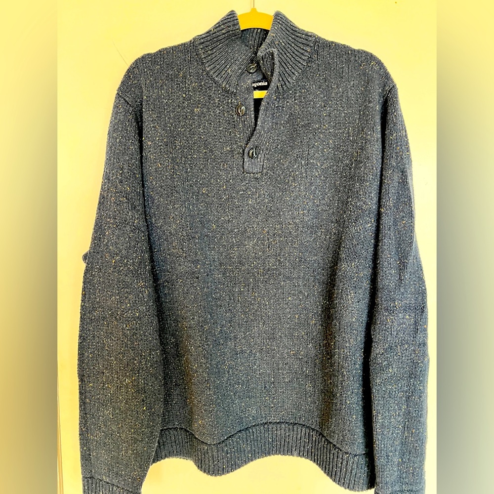 Patagonia Recycled Wool-Blend Button Sweater - XXL - Blue